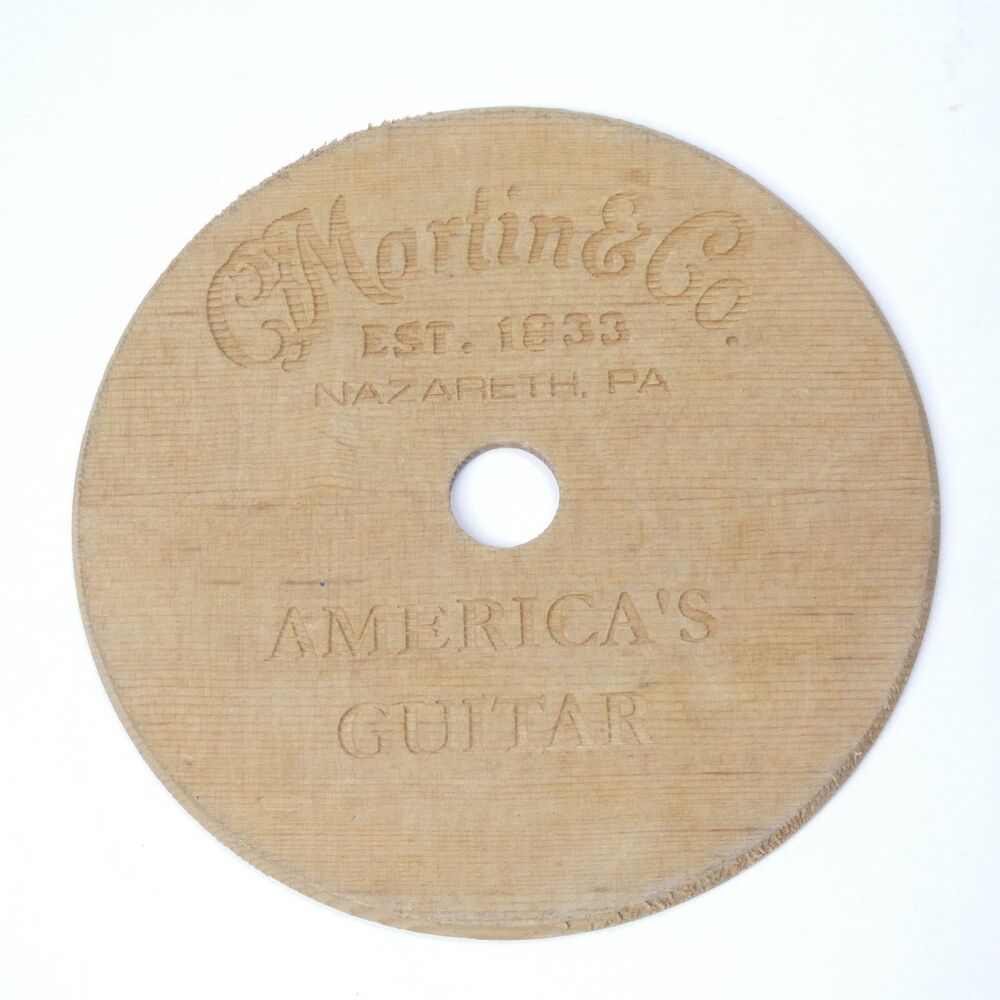 Martin Guitar Coaster Wooden Round Vintage Advertising Nazareth PA